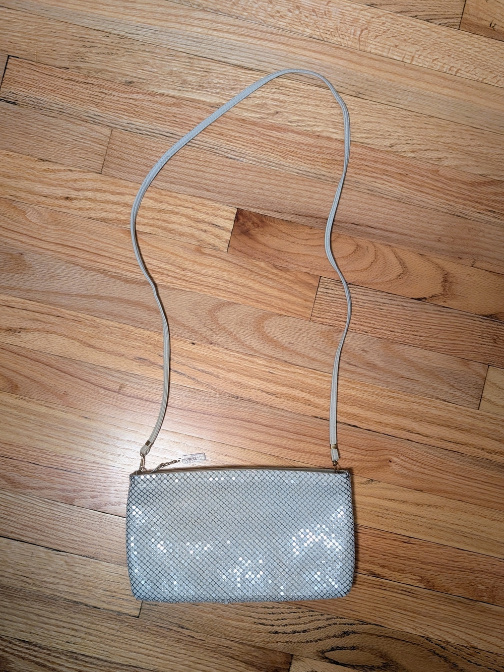 Vintage Whiting & Davis Silver Metal Mesh Shoulder Bag Y2K Evening Purse